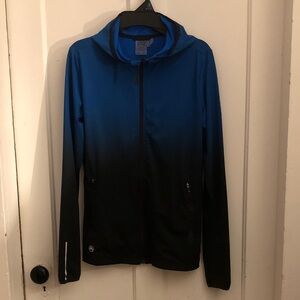 Coors Light Blue and Black Gradient Zip-Up Hooded Jacket